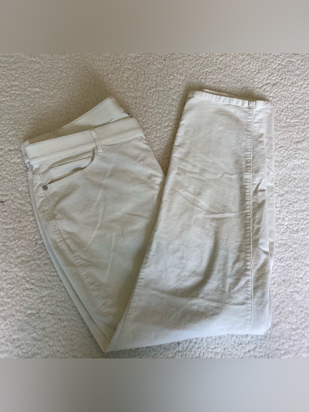 J.Jill Ivory Corduroy Pants XL Straight Leg Quiet Luxury Coastal - Picture 1 of 7